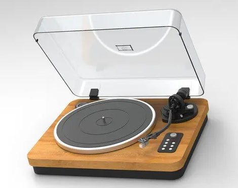Ilive ITTB401DW Bluetooth Turntable - Wood Deck (33/45/78) - Dust Cover (Brown) Alliance Entertainment