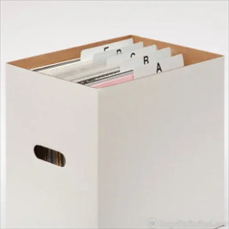 Bags Unlimited XLP65 12 Inch LP Record Cardboard Storage Box with Lids 5 Pack (White) Alliance Entertainment