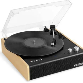 Victrola VTA-72-BAM Eastwood Dual Bluetooth Turntable - Speakers (Black/Brown) Alliance Entertainment