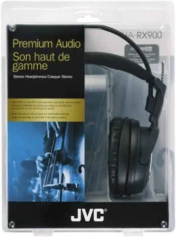 JVC HARX900 Premium Audio Full-size Around Ear Headphones - 50mm Driver (Black) Alliance Entertainment